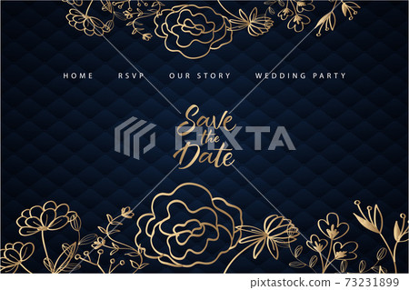 Golden elegant wedding landing page template. Golden elegant wedding landing page template. 73231899