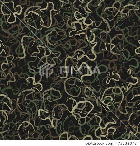 Vector military ghillie camouflage seamless pattern with grass and leaves 73232078