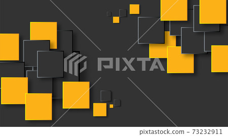 Orange and black squares abstract tech banner design. Geometric vector background Orange and black squares abstract tech banner design. Geometric vector background 73232911