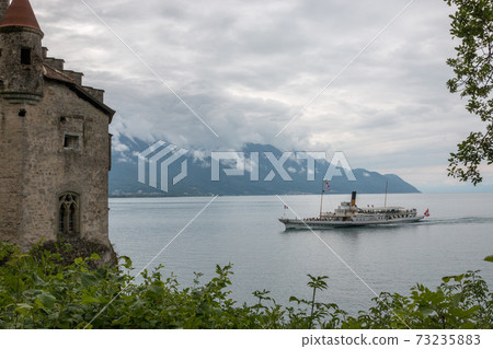 View on lake Zeneva and mountains, city Montreux, Switzerland, Europe View on lake Zeneva and mountains, city Montreux, Switzerland, Europe 73235883