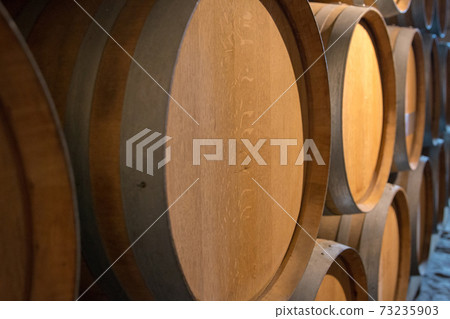 Barrels of wine in the cellar Barrels of wine in the cellar 73235903
