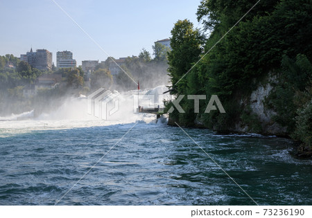 The Rhine Falls is the largest waterfall in Europe in Schaffhausen, Switzerla 73236190