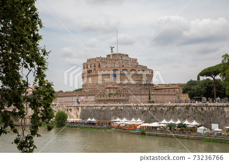 Panoramic view of exterior of Castel Sant'Angelo (Mausoleum of Hadrian) Panoramic view of exterior of Castel Sant'Angelo (Mausoleum of Hadrian) 73236766