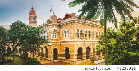 Sultan Abdul Samad Building at Merdeka square, Kuala Lumpur, Malaysia. Panorama 73236981