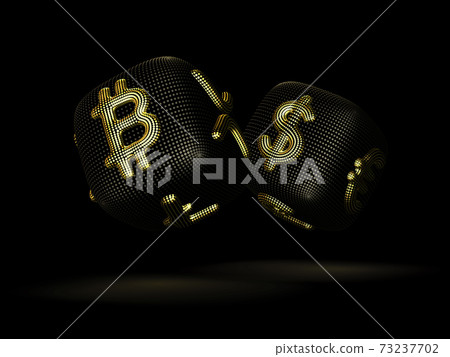 Digital 3D dices with cryptocurrency logos Bitcoin, Litecoin and Ripple. Digital 3D dices with cryptocurrency logos Bitcoin, Litecoin and Ripple. 73237702