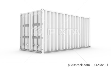 3D rendering white cargo container on white background 3D rendering white cargo container on white background 73238591