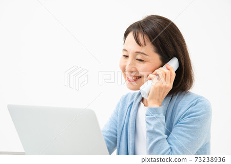 Senior women receiving support 73238936