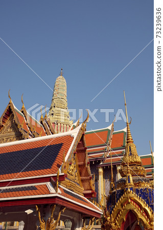 An architectural composition consisting of many Buddhist temples in Bangkok. An architectural composition consisting of many Buddhist temples in Bangkok. 73239636