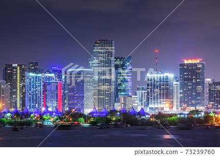 Miami, Florida, USA Downtown Skyline on the Bay 73239760