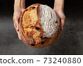 Sourdough bread with mixed fruits and nuts on dark cement background. 73240880