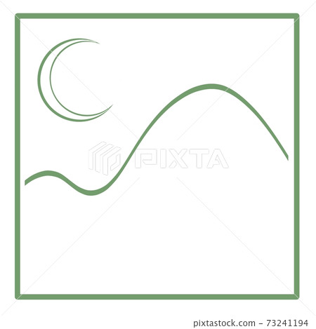 Square mountain logo (moon) (line art) Square mountain logo (moon) (line art) 73241194