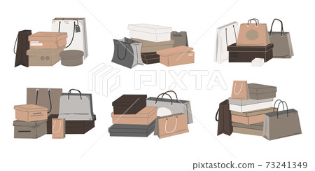 Vector Cartoon Brown Paper Bag for Grocery Shopping Stock Vector