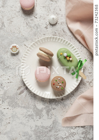 French sweet macaroons on the ligh table French sweet macaroons on the ligh table 73242368