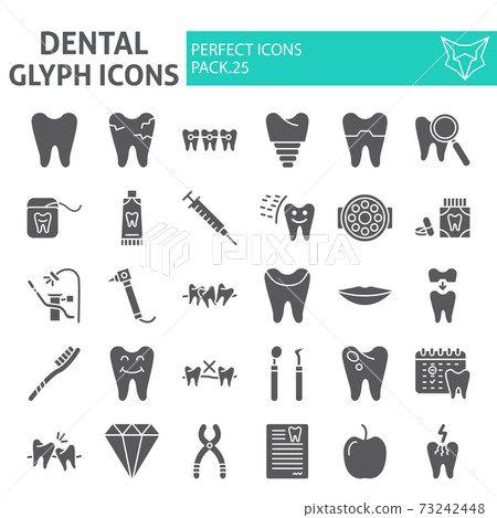Dental glyph icon set, dentistry symbols collection, vector sketches, logo illustrations, tooth signs solid pictograms package isolated on white background. Dental glyph icon set, dentistry symbols collection, vector sketches, logo illustrations, tooth signs solid pictograms package isolated on white background. 73242448