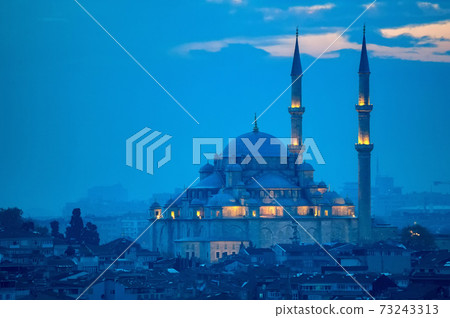 Fatih Camii or Conqueror's Mosque in Istanbul, Turkey. 73243313