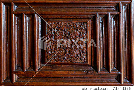 Detail of wooden palace architectural decoration in turkish or ottoman style 73243336