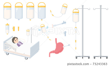 Tube feeding illustration material set_stomach wax_NG 73243363