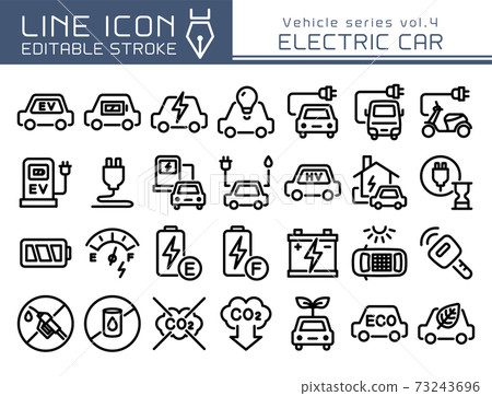 Line Icon Vehicle Series Vol.4電動汽車 Line Icon Vehicle Series Vol.4電動汽車 73243696