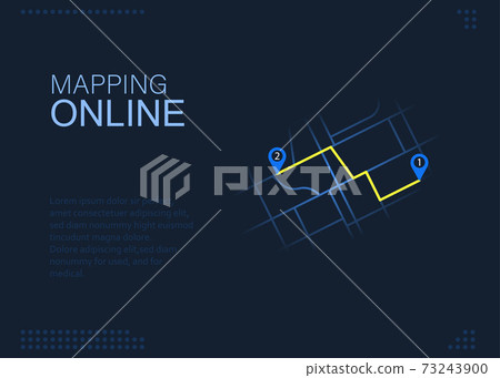 Mobile gps navigation map with pointer on... - Stock Illustration ...