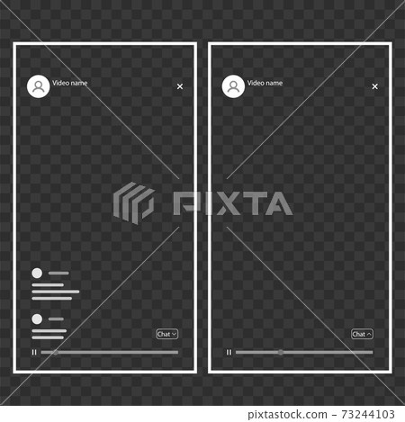 Screenshot of the meeting screen on social networks, with chat, buttons, on a white background. 73244103
