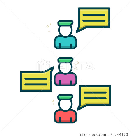 Three interlocutors chat icon. Vector illustration EPS 10 Three interlocutors chat icon. Vector illustration EPS 10 73244170