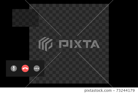 Video conference UI, video conference calls window overlayTwo users. A large window for the main user, and the second for another user. Video conference UI, video conference calls window overlayTwo users. A large window for the main user, and the second for another user. 73244179