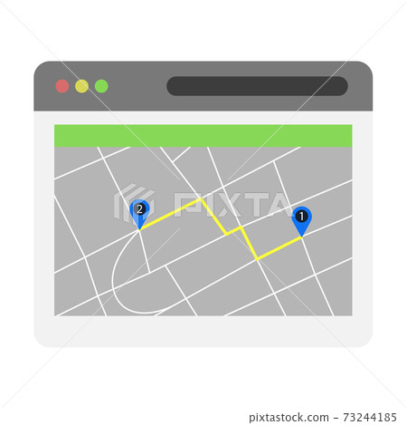 Browser, application, phone page with gps navigation Browser, application, phone page with gps navigation 73244185