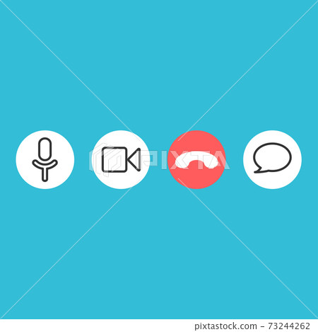 Linear style video communication icons for the application, web site. Linear style video communication icons for the application, web site. 73244262