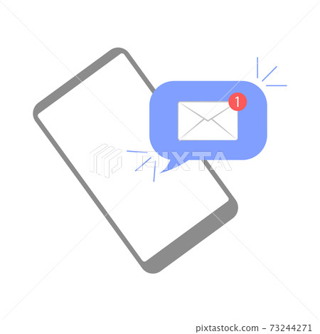 Smartphone with a new message on the screen. Chat, sms,, instant messaging, mobile messenger concept for websites. Smartphone with a new message on the screen. Chat, sms,, instant messaging, mobile messenger concept for websites. 73244271