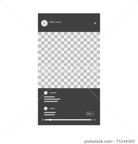 A screenshot of the meeting screen on social networks, with chat, buttons, with a transparent place to paste. 73244305