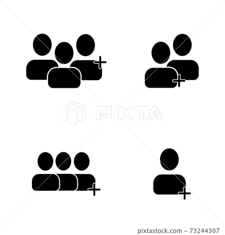 Add user, friend. Set icons on white background. Add user, friend. Set icons on white background. 73244307