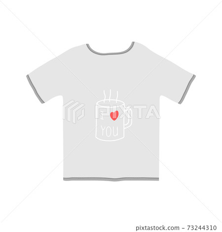T-shirt icon with a mug and the inscription T-shirt icon with a mug and the inscription 73244310