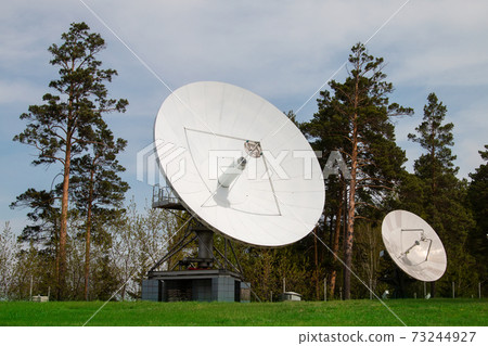 Lots of satellite dishes. Lots of satellite dishes. 73244927