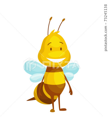 Cartoon bee insect. Character of happy fly... - Stock Illustration  [73245138] - PIXTA