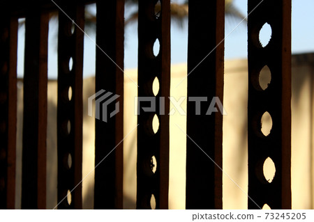 close-up of wood fence in home 73245205