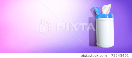 Sanitizer wipe - healthcare and hygiene concept 73245491