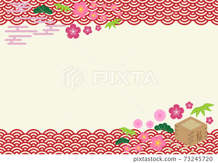 Setsubun日式插圖日式青海波 Setsubun日式插圖日式青海波 73245720