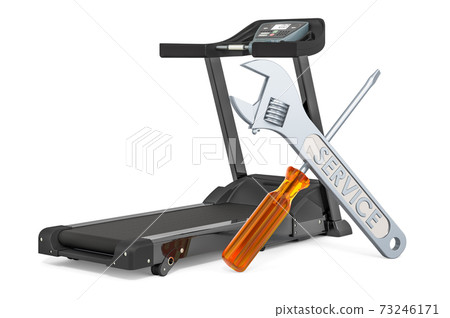 Service and repair of treadmill, 3D rendering 73246171