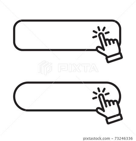 Click blank button with hand pointer clicking icon 73246336