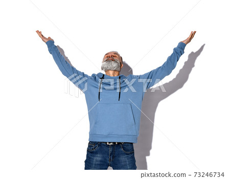 Stylish bearded hipster man with hallelujah 73246734