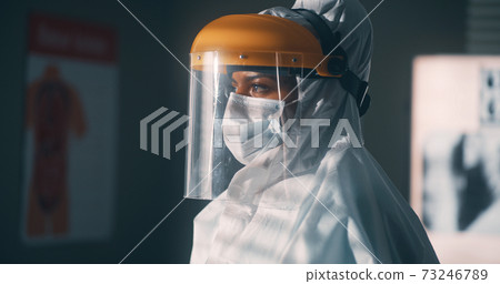 Exhausted black doctor in hospital Exhausted black doctor in hospital 73246789