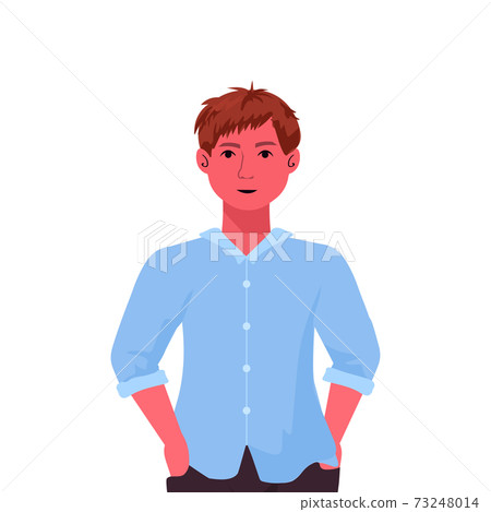 beautiful brown hair boy cute child male... - Stock Illustration ...