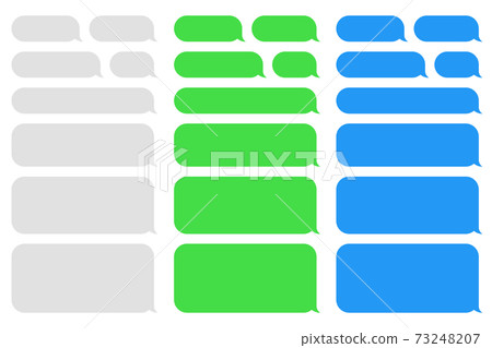 Blank vector message bubbles. Chat or messenger speech bubble. SMS text frame. Short message sending 73248207