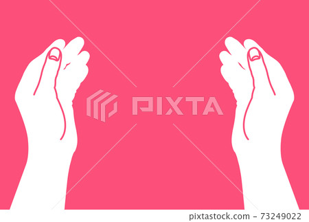 Illustration that wraps with both hands [pink background] 73249022