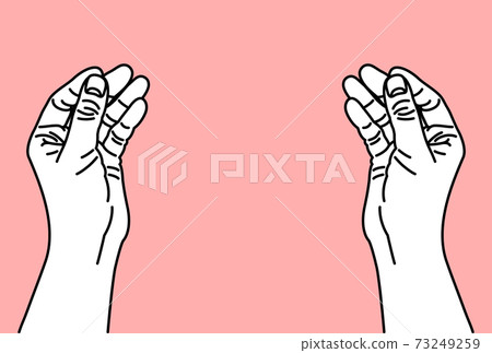 雙手包裹的插圖[粉紅色背景] 73249259