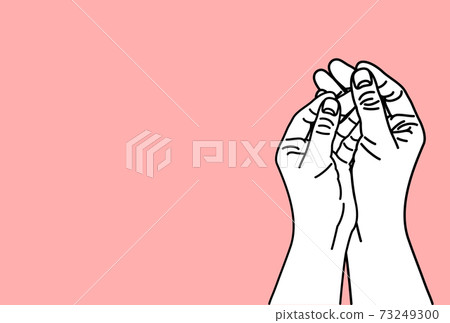 Illustration of hands clasping [pink background] - Stock Illustration ...
