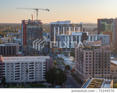 High angle view of the Tempe cityscape from A Mountain High angle view of the Tempe cityscape from A Mountain 73249378
