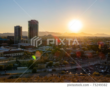 High angle view of the Tempe cityscape from A Mountain 73249382
