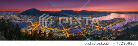 Panorama Floyen at sunset. Panorama Floyen at sunset. 73250953