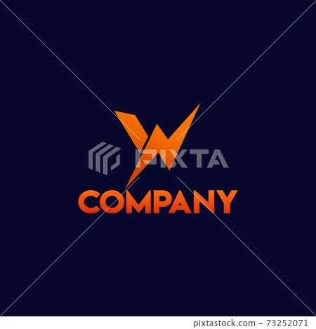 Letter W Alphabetic Logo Concept with Big Watt... - Stock Illustration  [73252071] - PIXTA